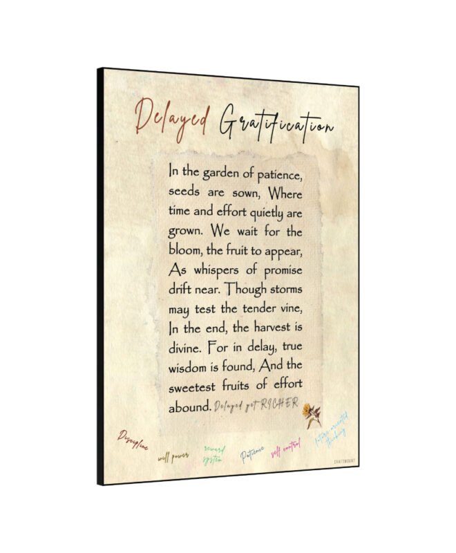 [Delayed Gratification]- Inspirational Wall Décor Item